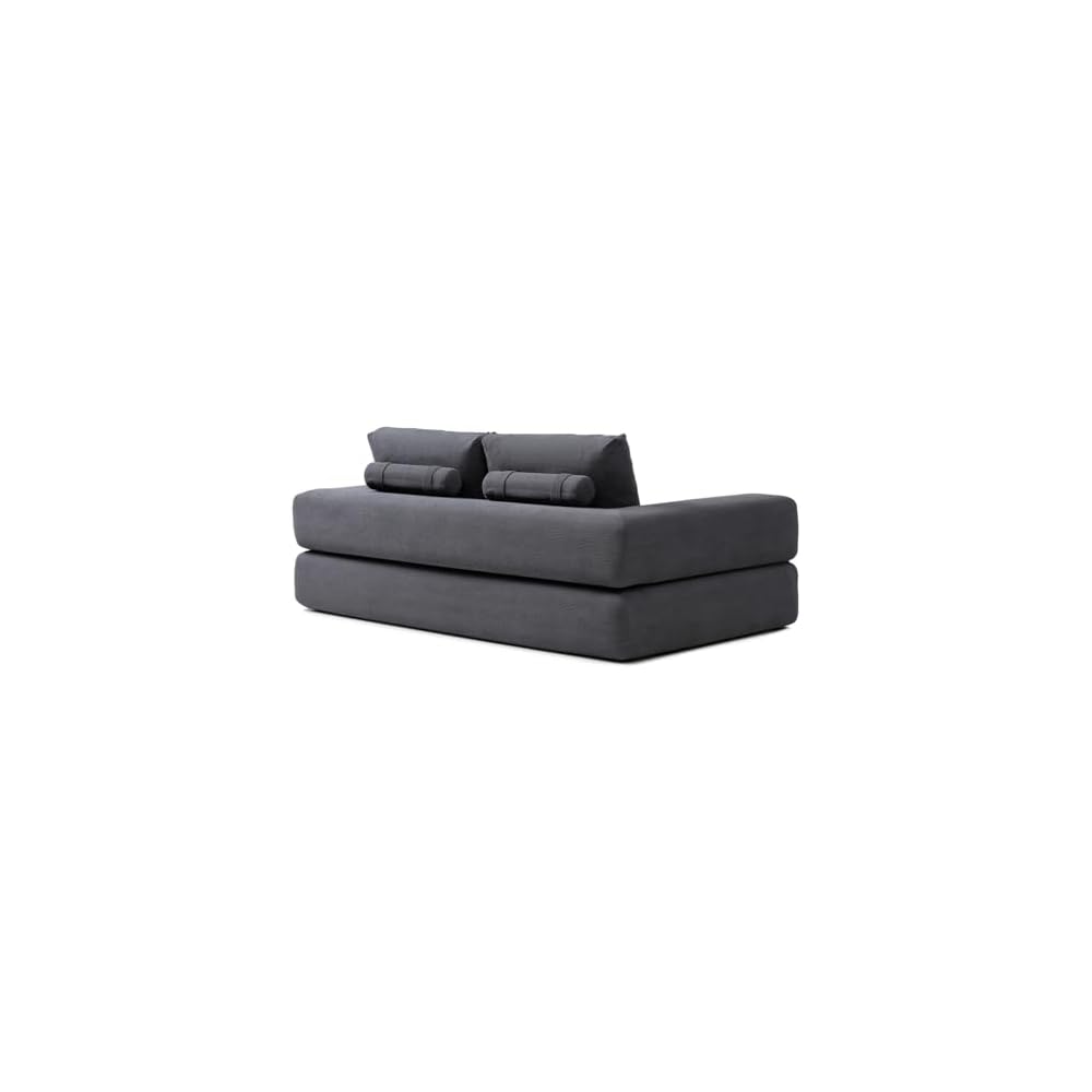 81” Convertible Sleeper Sofa Bed, High Back Plush Corduroy Boneless Futon Loveseat with Pull Out Bed, Folding Floor Mattress Couch, No Assembly Required (Gray)