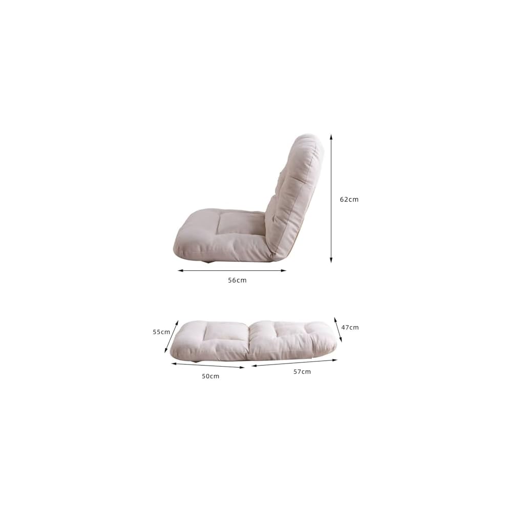 Adjustable Floor Lazy Sofa Chair,Multi-Position Comfy Lazy Floor Sofa Couch,Foldable Gaming Chair with Back Support for Adult (Grey)