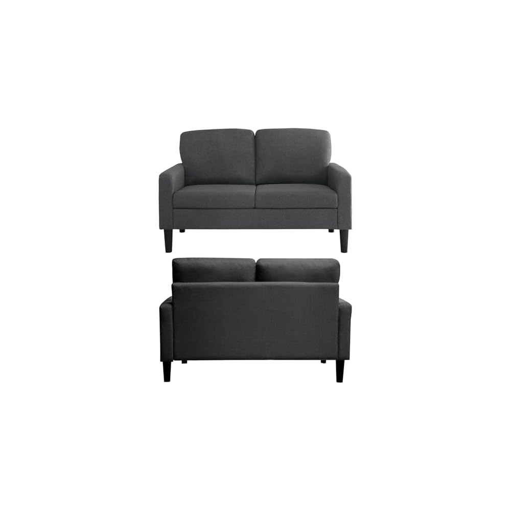 Small Couches for Small Spaces, 53" Loveseat Sofa for Bedroom, 2-Seater Sofa for Living Room Dark Grey