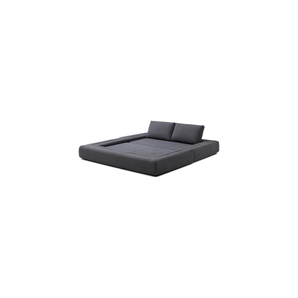81” Convertible Sleeper Sofa Bed, High Back Plush Corduroy Boneless Futon Loveseat with Pull Out Bed, Folding Floor Mattress Couch, No Assembly Required (Gray)