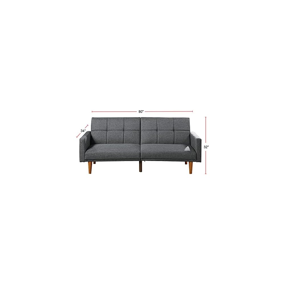 Blue Grey Linen-Like Fabric Adjustable Sofa