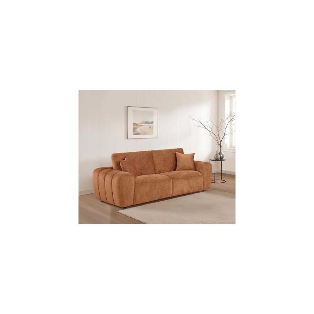 Coaster Burnett Living Room Chenille Sofa, Burnt Orange 504951