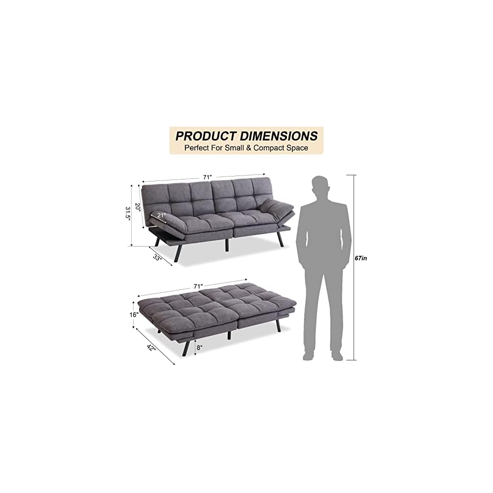 267 Sofabed, 267-grey, 33"D x 71"W x 31.5"H