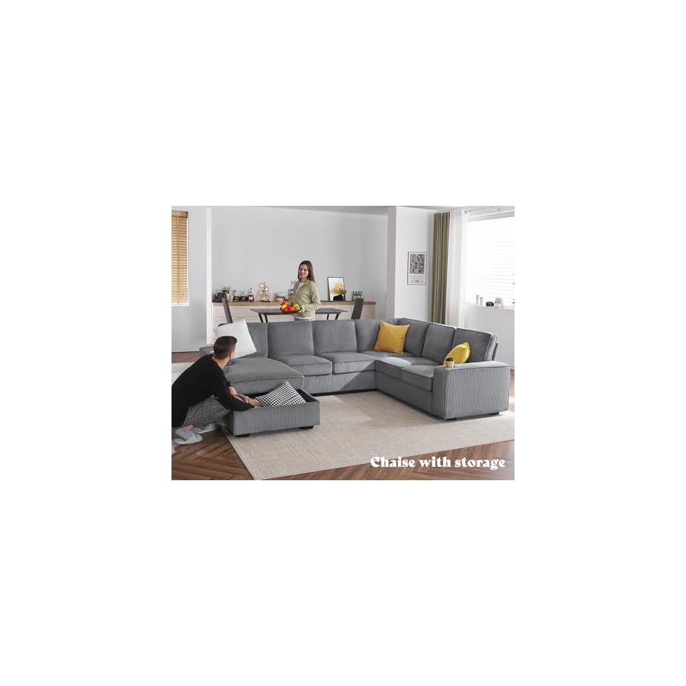 112" Sectional Couch, U Shaped Couch with Storage, Couches for Living Room