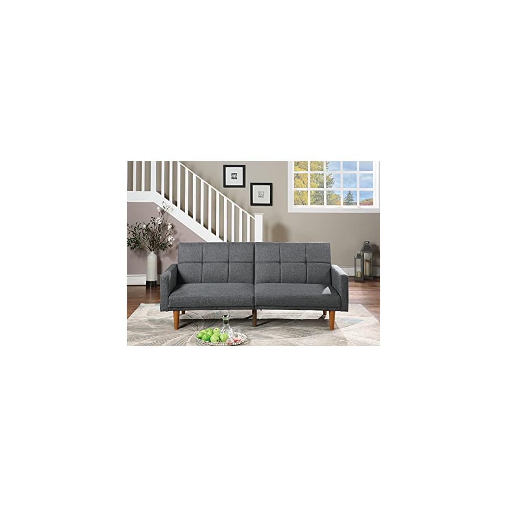 Blue Grey Linen-Like Fabric Adjustable Sofa