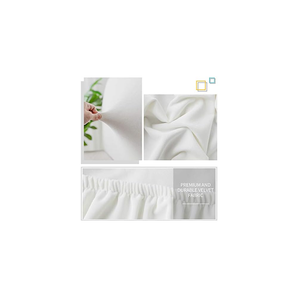 Bett Kopfteil Bezug, Bettkopfteil Hussen, Weicher Strecken Samtstoff Staubdicht, Staubdichte Schutzhülle für gepolsterte Schlafzimmer Kopfteil (Weiss, 180-200 cm（Cal King）)