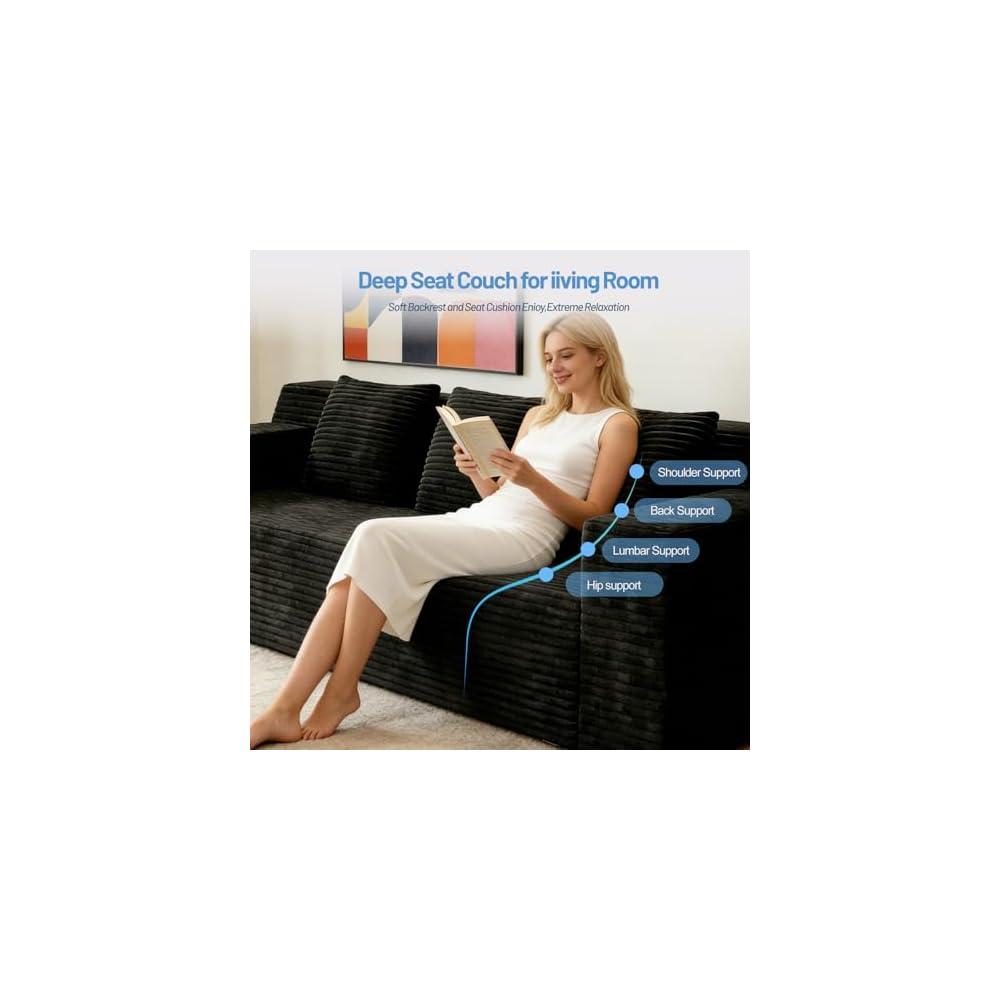 71 Inch Boneless Futon Sofa Couch, Cloud Loveseat Couch with High-Back