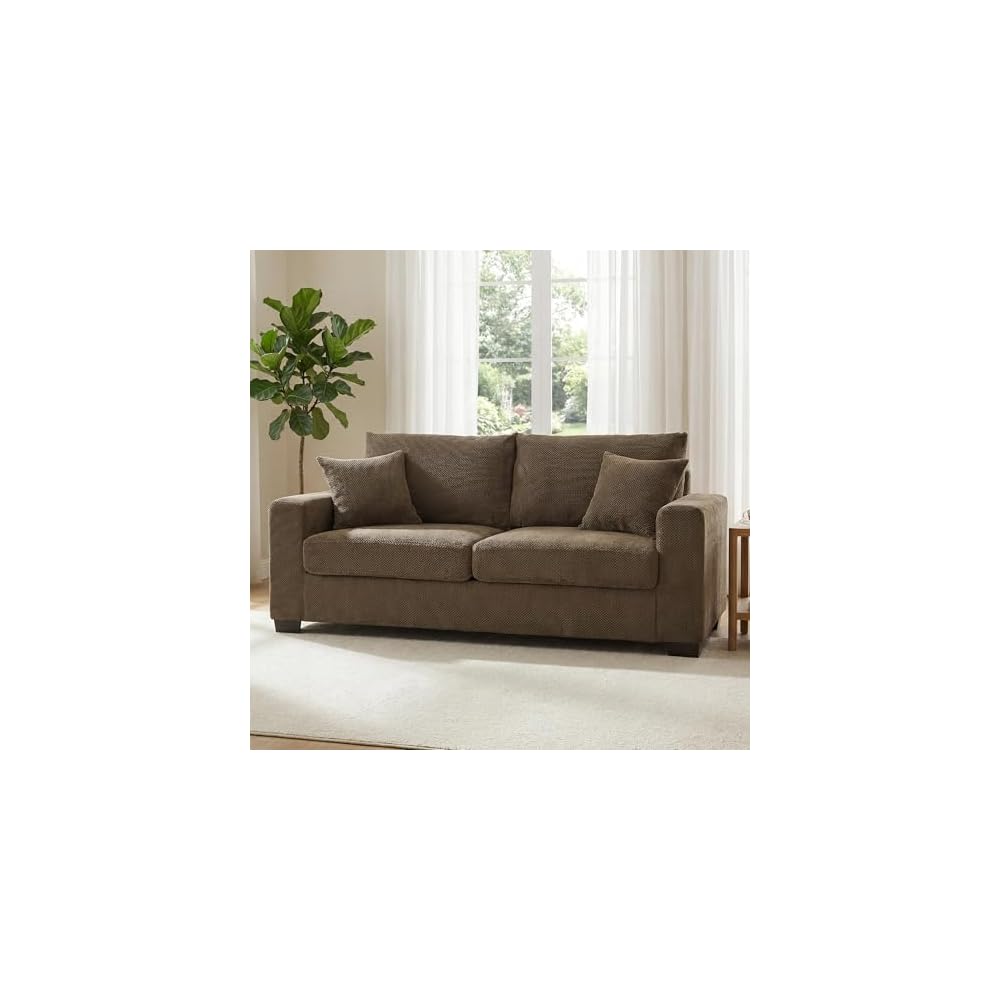 69" Modern Loveseat Sofa, Fabric Upholstered Couch for Living Room