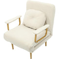 Sleep Chair Bed, Convertible Sleeper Chairs for Adults, 5-Position Recliner & 286lbs Capacity, White Folding Sofa Bed with Adjustable Backrest & Pillow for Small Space, Office
