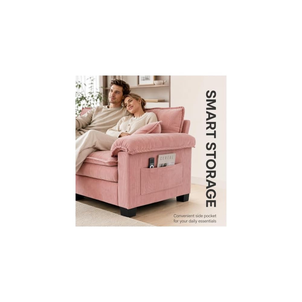 75 Inch Loveseat Sofa, Small Couches for Small Spaces (Pink)