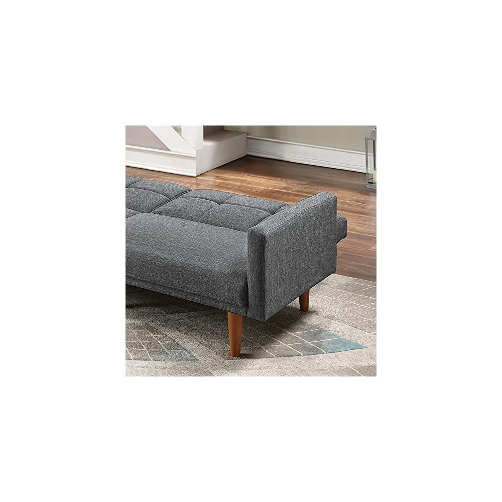 Blue Grey Linen-Like Fabric Adjustable Sofa