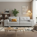 85 Inch Modern 3 Seater Sofa for Living Room, Deep Seat Chenille Couch with Adjustable Wide Armrest & Plush Backrest, Button Tufted Comfy Bedroom Sofa, Easy Assembly, Grey