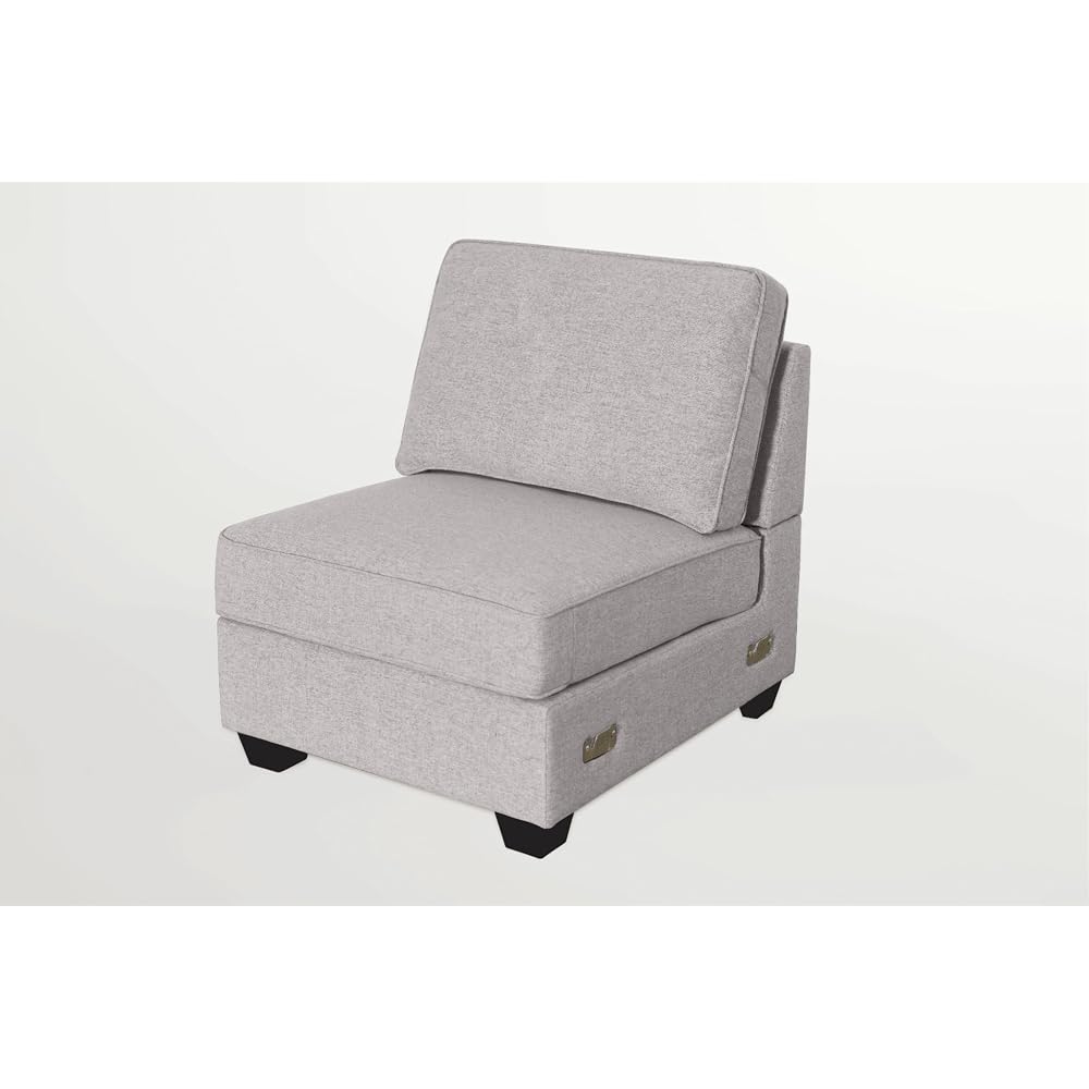 L Lengend Vansen Armless Chair Module for Modular Sofa Couch (Light Grey)