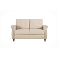Briscoe Ultra Modern Upholstered Button Tufted Back Living Room Loveseat, 57.48" Beige
