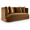 Meridian Furniture 699Saddle-L Alder Collection Modern | Contemporary Loveseat with Ultra Luxe Saddle 460 GSM Velvet, Solid Wood Frame, 66" W x 36" D x 30" H, Saddle