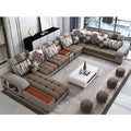 Modern Multifunctional Fabric Sectional Sofa Brown