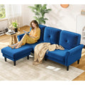 Small Sectional Couch, 83" L Shaped Couch, Modular Sectional Sofa, Blue