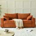 Three Person Sofa with Wide Upholstered Chaise Lounge Sofa, Linen Fabric, Easy to Assemble, No Noise (OCHER)