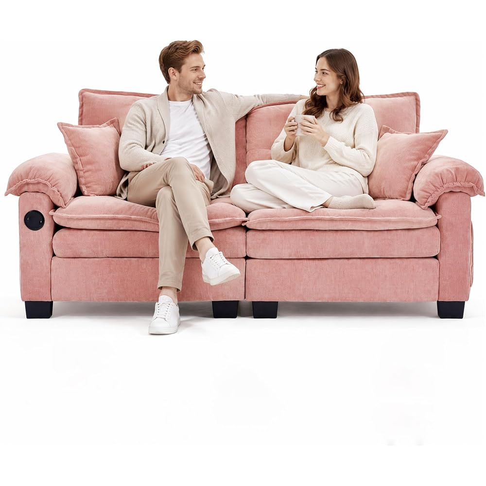 75 Inch Loveseat Sofa, Small Couches for Small Spaces (Pink)