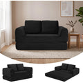 Boneless Couch Convertible Sofa Bed, Futon Sleeper Couch, Black