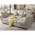 Faux Leather Sectional Sleeper Couch Modular Sofa