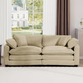 Luxury Modular Sectional Sofa, 80 Inch Modern Corduroy Comfy Cloud Couches for Living Room Office, Loveseat Deep Sofa with 2 Armrest Pillows and 2 Toss Pillows, Camel