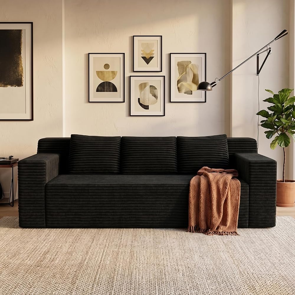 71 Inch Boneless Futon Sofa Couch, Cloud Loveseat Couch with High-Back
