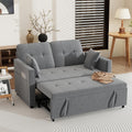 Pull Out Sofa Bed: 56" Gray 3 in 1 Convertible Sleeper Sofa Bed