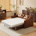 55.9” Convertible Mid Century Morden Pull-Out Sofa Bed, Sleeper Sofa with Storage Chaise, Velvet Upholstered 2-in-1 Sofa Couch, Loveseat for Living Room, Guest Room & Apartment, Brown