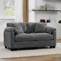 115'' Oversized Sectional Modular Sofa with Ottoman, U-Shaped Modern Sectional Couches for Living Room with 2 Throw Pillows and Deep Seat, Center Stitched Design (Grey, Loveseat)