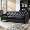 80" Leather Couch, Modern Genuine Leather Sofa, Chesterfield Sofa
