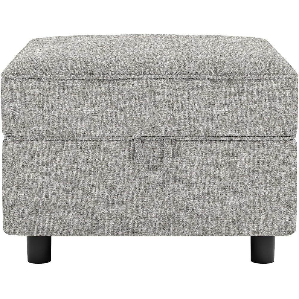 Ottoman Module for Modular Sectional Sofa, Storage Ottoman Footrest and Seat Cube for Living Room,Grey
